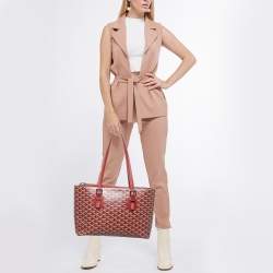 Goyard Red Goyardine Coated Canvas Okinawa PM Tote