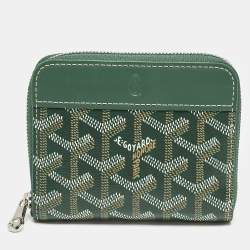 Goyard Green Goyardine Coated Canvas and Leather Matignon PM Wallet