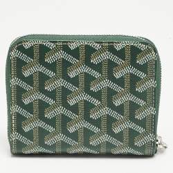 Goyard Green Goyardine Coated Canvas and Leather Matignon PM Wallet