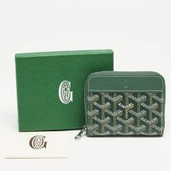 Goyard Green Goyardine Coated Canvas and Leather Matignon PM Wallet