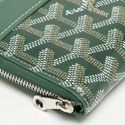 Goyard Green Goyardine Coated Canvas and Leather Matignon PM Wallet