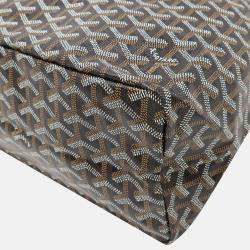 Goyard Saint Louis PM Black Brown Coated Canvas Tote Bag