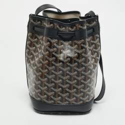Goyard Black Goyardine Coated Canvas and Leather Flot Bucket Bag
