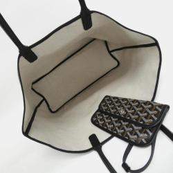 Goyard Saint Louis PM Black Goyardine Canvas Handbag