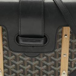 Goyard Black Coated Canvas and Leather PM Saigon Top Handle Bag