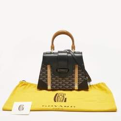 Goyard Black Coated Canvas and Leather PM Saigon Top Handle Bag