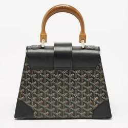 Goyard Black Coated Canvas and Leather PM Saigon Top Handle Bag