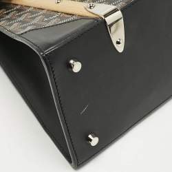 Goyard Black Coated Canvas and Leather PM Saigon Top Handle Bag