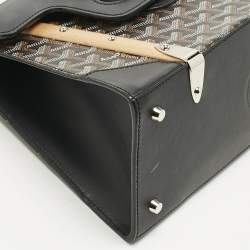 Goyard Black Coated Canvas and Leather PM Saigon Top Handle Bag