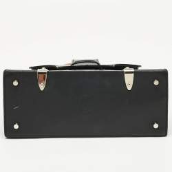 Goyard Black Coated Canvas and Leather PM Saigon Top Handle Bag