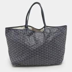 Pre Owned Goyard Blue Goyardine Canvas St. Louis GM Bag