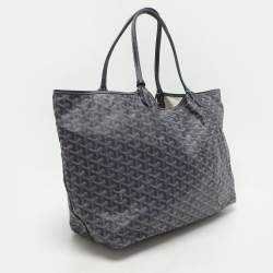 Pre Owned Goyard Blue Goyardine Canvas St. Louis GM Bag