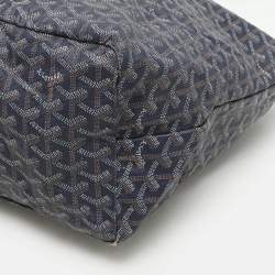 Pre Owned Goyard Blue Goyardine Canvas St. Louis GM Bag