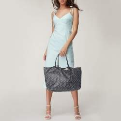 Pre Owned Goyard Blue Goyardine Canvas St. Louis GM Bag