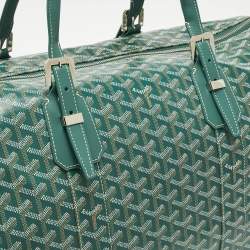 Pre Owned Goyard Green Goyardine Coated Canvas and Leather Boston 50 Bag