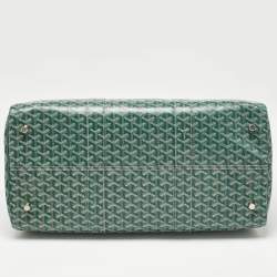 Pre Owned Goyard Green Goyardine Coated Canvas and Leather Boston 50 Bag