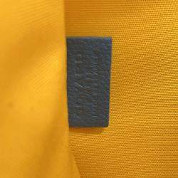 Pre Owned Goyard Villette PM Ocean Blue Canvas and Leather Shoulder Bag