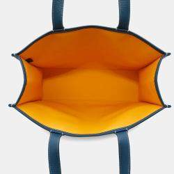 Pre Owned Goyard Villette PM Ocean Blue Canvas and Leather Shoulder Bag