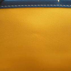 Pre Owned Goyard Villette PM Ocean Blue Canvas and Leather Shoulder Bag