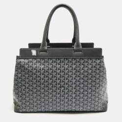 Pre Owned Goyard Grey Goyardine Coated Canvas Bellechasse GM Tote