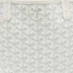Pre Owned Goyard White Goyardine Coated Canvas and Leather Mini Reversible Anjou Tote
