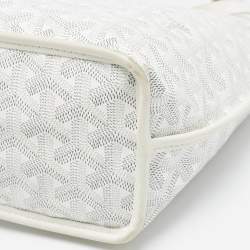 Pre Owned Goyard White Goyardine Coated Canvas and Leather Mini Reversible Anjou Tote