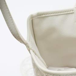 Pre Owned Goyard White Goyardine Coated Canvas and Leather Mini Reversible Anjou Tote
