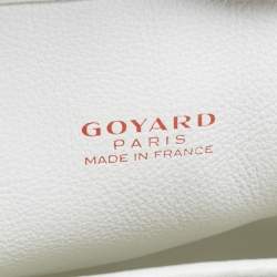 Pre Owned Goyard White Goyardine Coated Canvas and Leather Mini Reversible Anjou Tote