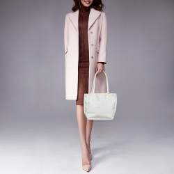 Pre Owned Goyard White Goyardine Coated Canvas and Leather Mini Reversible Anjou Tote