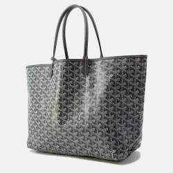 Pre Owned Goyard Saint Louis PM Gray PVC Leather Tote Bag
