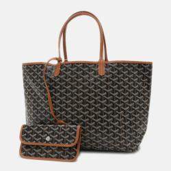 Pre Owned Goyard Saint Louis PM Brown Goyardine Canvas Tote Bag