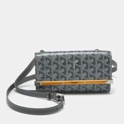 Pre Owned Goyard Grey Goyardine Coated Canvas and Leather Mini Monte Carlo Case