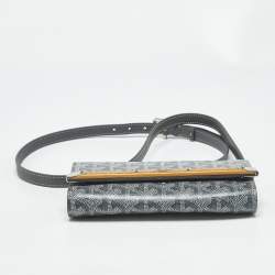 Pre Owned Goyard Grey Goyardine Coated Canvas and Leather Mini Monte Carlo Case