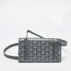 Pre Owned Goyard Grey Goyardine Coated Canvas and Leather Mini Monte Carlo Case