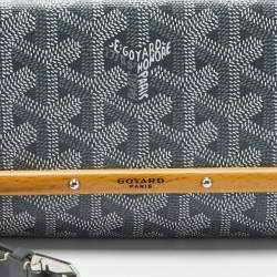 Pre Owned Goyard Grey Goyardine Coated Canvas and Leather Mini Monte Carlo Case