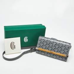 Pre Owned Goyard Grey Goyardine Coated Canvas and Leather Mini Monte Carlo Case