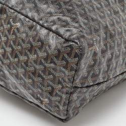 Pre Owned Goyard Black/Tan Goyardine Coated Canvas and Leather Saint Louis PM Tote