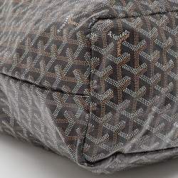 Pre Owned Goyard Black/Tan Goyardine Coated Canvas and Leather Saint Louis PM Tote