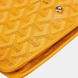 Pre Owned Goyard Plumet Yellow Canvas Shoulder Pochette Wallet
