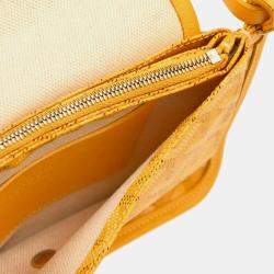 Pre Owned Goyard Plumet Yellow Canvas Shoulder Pochette Wallet