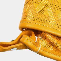 Pre Owned Goyard Plumet Yellow Canvas Shoulder Pochette Wallet
