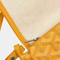 Pre Owned Goyard Plumet Yellow Canvas Shoulder Pochette Wallet