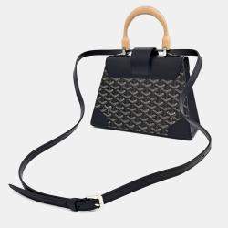 Pre Owned Goyard Black Coated Canvas and Leather Saigon Bag MM