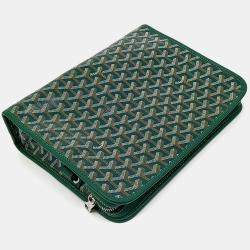 Pre Owned Goyard Brown Green Coated Canvas and Leather Jubilee GM