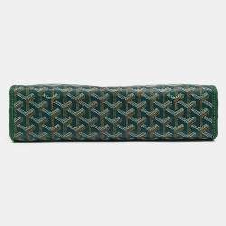 Pre Owned Goyard Brown Green Coated Canvas and Leather Jubilee GM