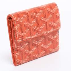 مملوكة مسبقًا Goyard Orange Goyardine Coated Canvas and Leather Marigny Wallet