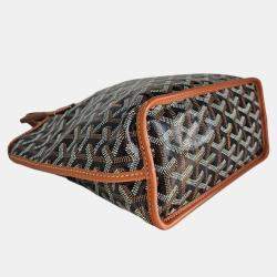 Pre Owned Goyard Brown Goyardine Coated Canvas & Leather Mini Anju Tote Bag