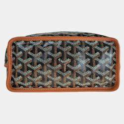 Pre Owned Goyard Brown Goyardine Coated Canvas & Leather Mini Anju Tote Bag