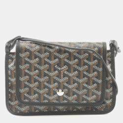 Pre Owned Goyard Plume Black Multicolor Coated Canvas Shoulder Bag
