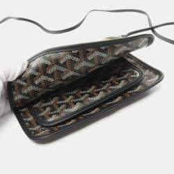 Pre Owned Goyard Plume Black Multicolor Coated Canvas Shoulder Bag